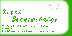 kitti szentmihalyi business card