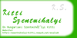 kitti szentmihalyi business card